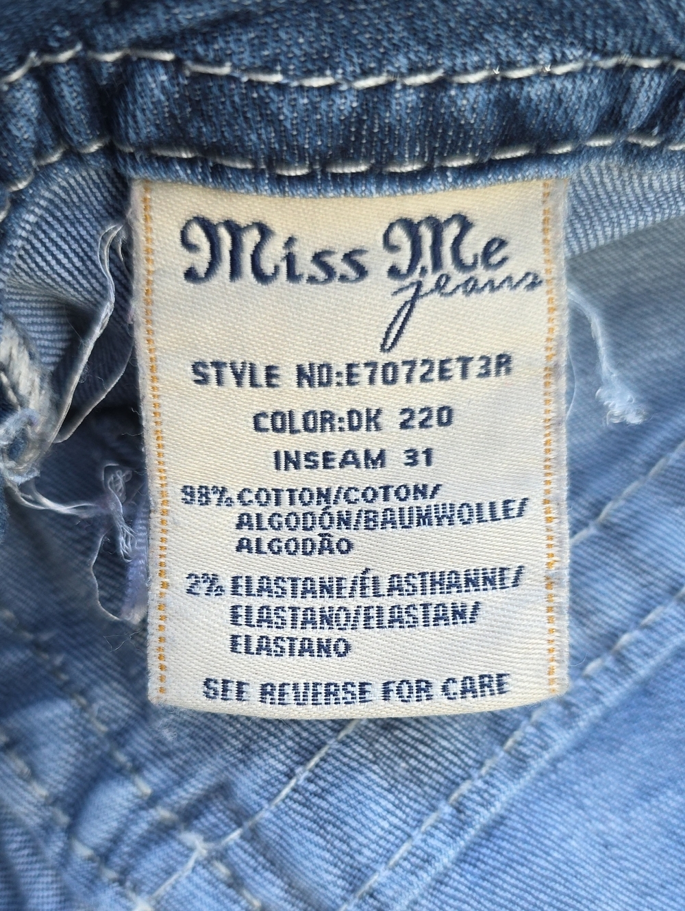 Miss Me Mid Rise Easy Straight Leg Embellished Angel Wings Denim Jeans Size 32 - Picture 10 of 14